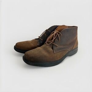 Dr Comfort Leather Chukka Boots Men 14M Brown Casual Lace Up Comfort Sole Preppy